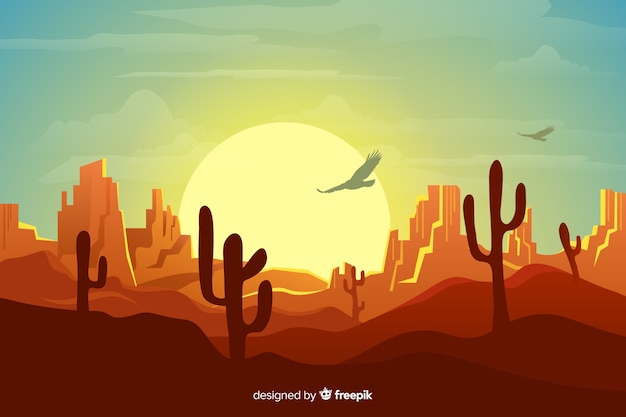 Vector fondo natural con paisaje de desierto