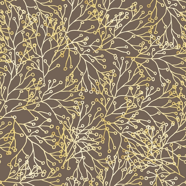 Fondo de naturaleza abstracta Flores botánicas de patrones sin fisuras Follaje dibujado a mano en estilo plano de línea Siluetas de follaje Dibujo de contorno Bueno para tela textil de moda