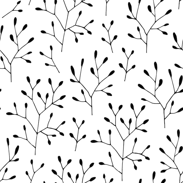 Fondo de naturaleza de fondo de vector transparente dibujado a mano de hojas