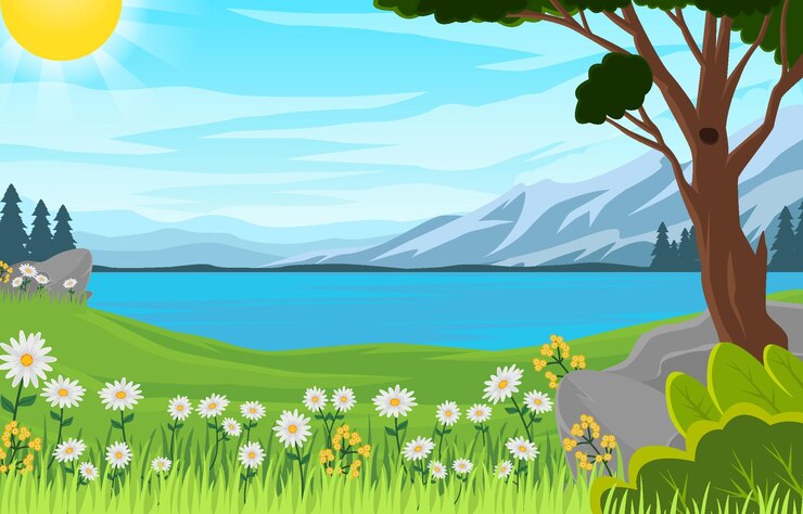 Vector el fondo de la naturaleza de la primavera