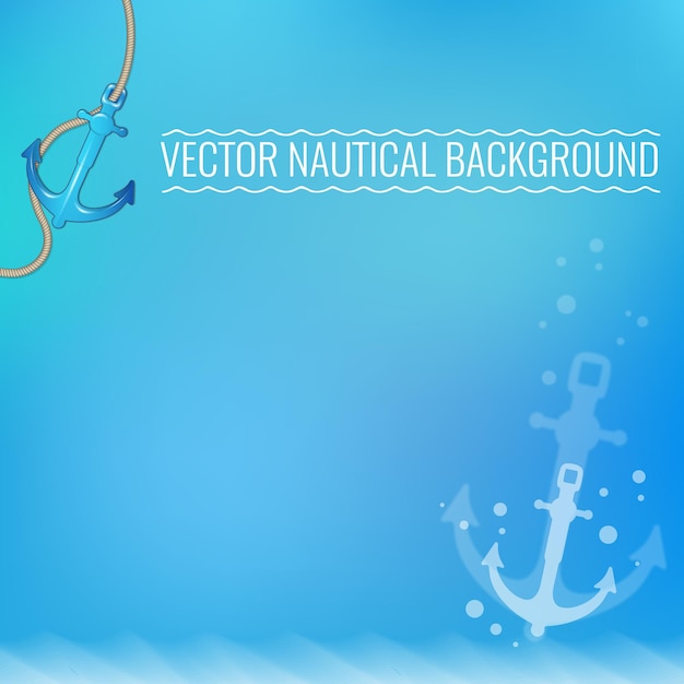 Fondo náutico vectorial con ancla vacaciones de verano y concepto de viaje ilustración vectorial