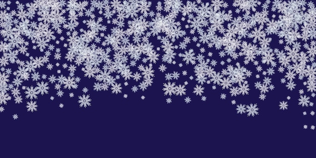 Fondo de Navidad abstracto con bordes blancos de copos de nieve y copia de los iconos de copo de nieve de invierno