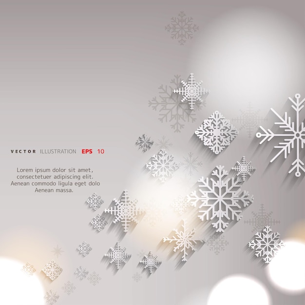 Fondo de Navidad abstracto con copos de nieve