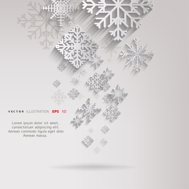 Fondo de Navidad abstracto con copos de nieve