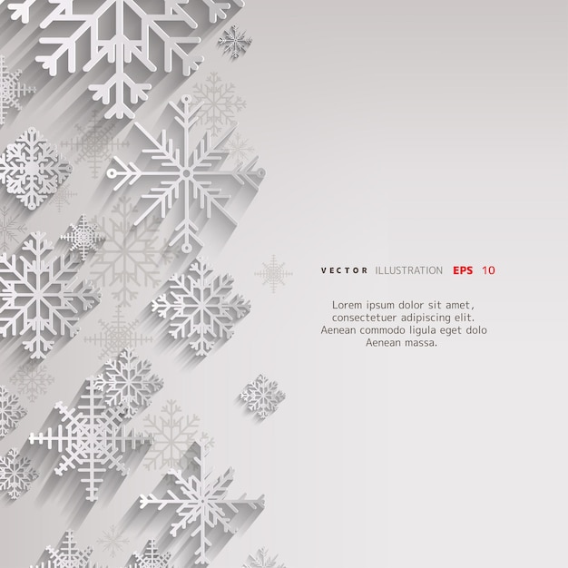 Fondo de Navidad abstracto con copos de nieve