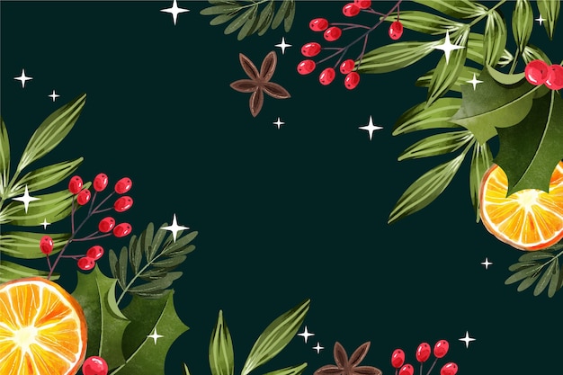 Fondo de Navidad en acuarela
