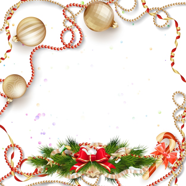 Fondo de Navidad con adornos.