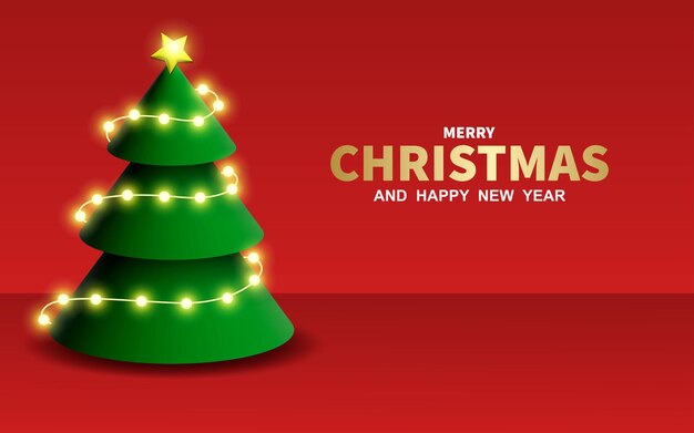 Fondo de Navidad y Año Nuevo Frondoso abeto de pino de Navidad