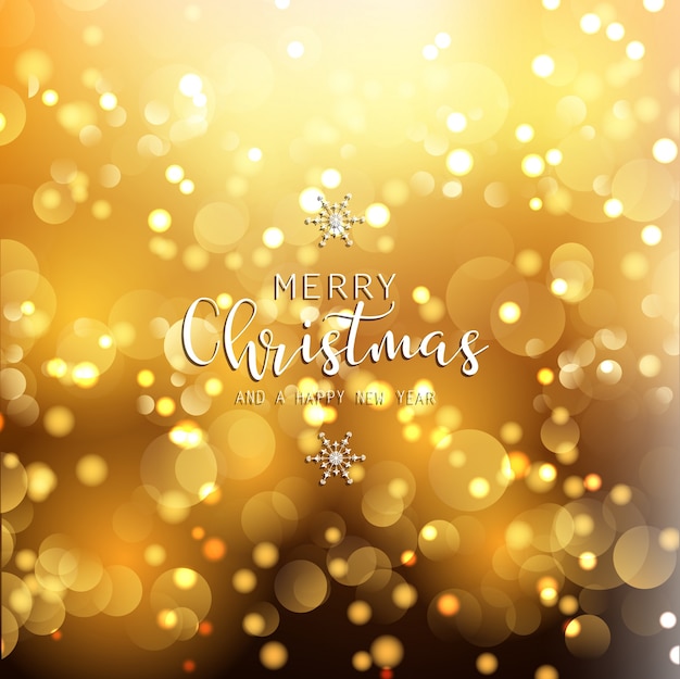 Fondo de Navidad y año nuevo con luces bokeh oro