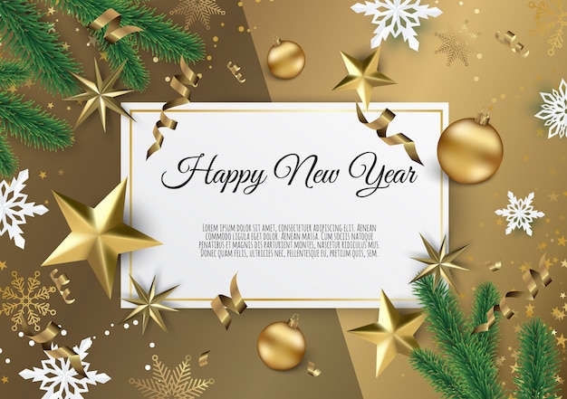 Fondo de Navidad y año nuevo, tarjeta de Navidad