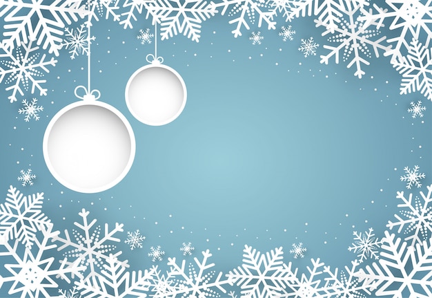 Fondo de Navidad y azul vector con copo de nieve