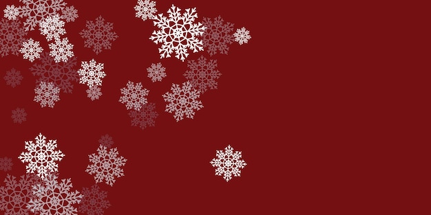 Fondo de Navidad Bokeh copos de nieve fondo rojo