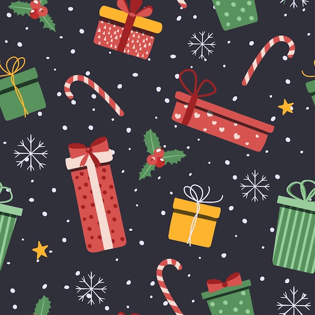 Fondo de Navidad, cajas con regalos.