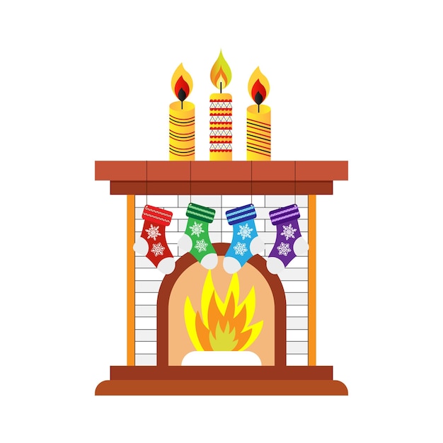 Fondo de navidad colorido chimenea
