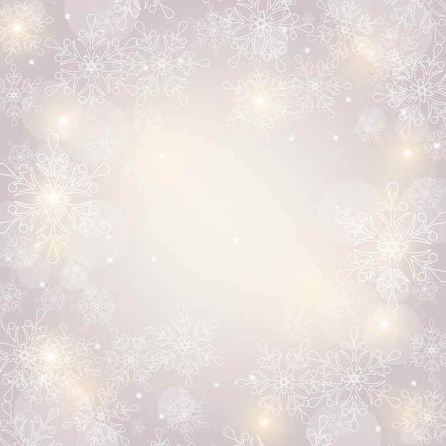 Vector fondo de navidad con copos de nieve y espacio para texto