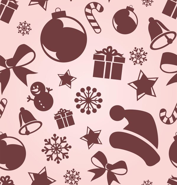Un fondo de Navidad sin costuras con símbolos festivos
