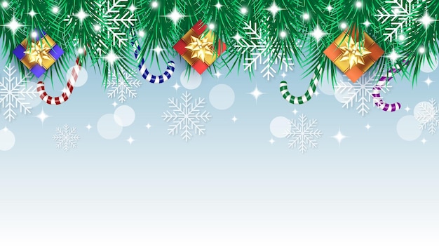 Fondo de Navidad con decoración navideña realista