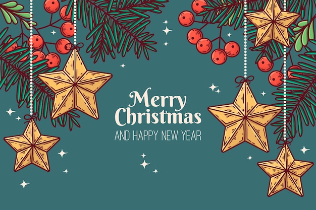 Fondo de navidad dibujado a mano