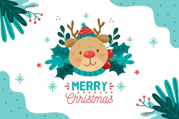 Fondo de navidad dibujado a mano