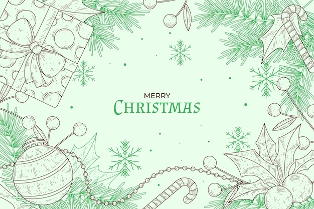 Fondo de navidad dibujado a mano