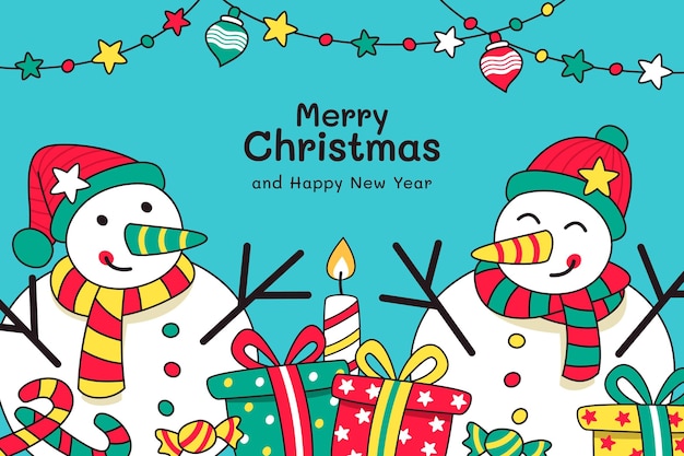 Fondo de navidad dibujado a mano