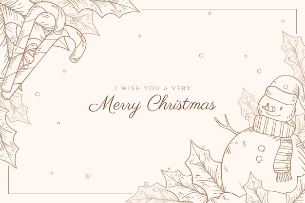 Fondo de navidad dibujado a mano