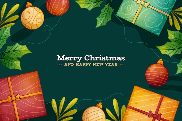Fondo de navidad dibujado a mano