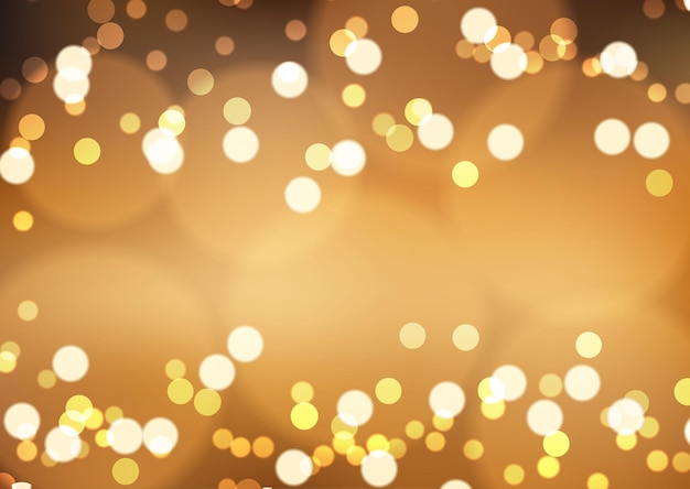 Vector fondo de navidad con un diseño de luces bokeh dorado