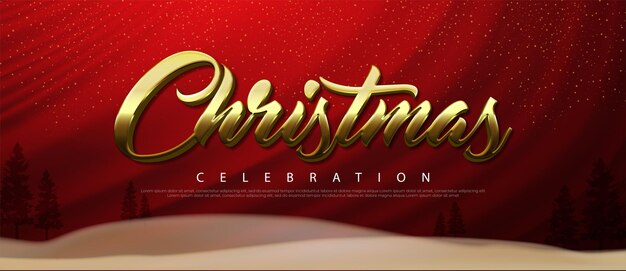 Fondo de navidad con diseño de lujo y estilo de letras doradas