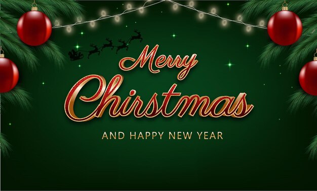 Fondo de navidad con efecto de texto editable