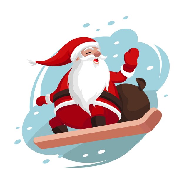 Fondo de Navidad esquí Santa dibujo dibujos animados dinámicos