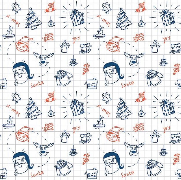 Vector fondo de navidad en estilo doodle