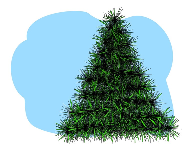 Vector fondo de navidad con ilustración de árbol de navidad