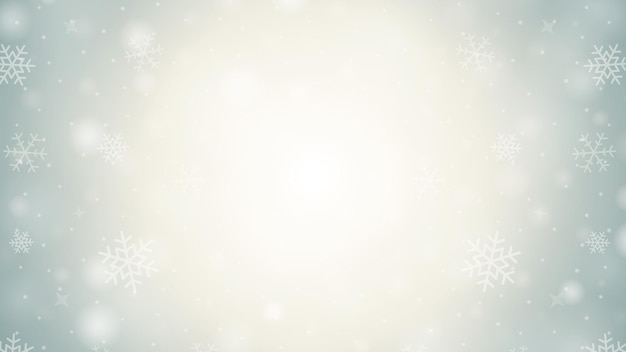 Fondo de Navidad de invierno copos de nieve ligeros plateados tormenta de nieve diseño 3D ilustración vectorial realista
