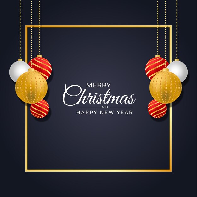 Fondo de navidad moderno con bolas de navidad