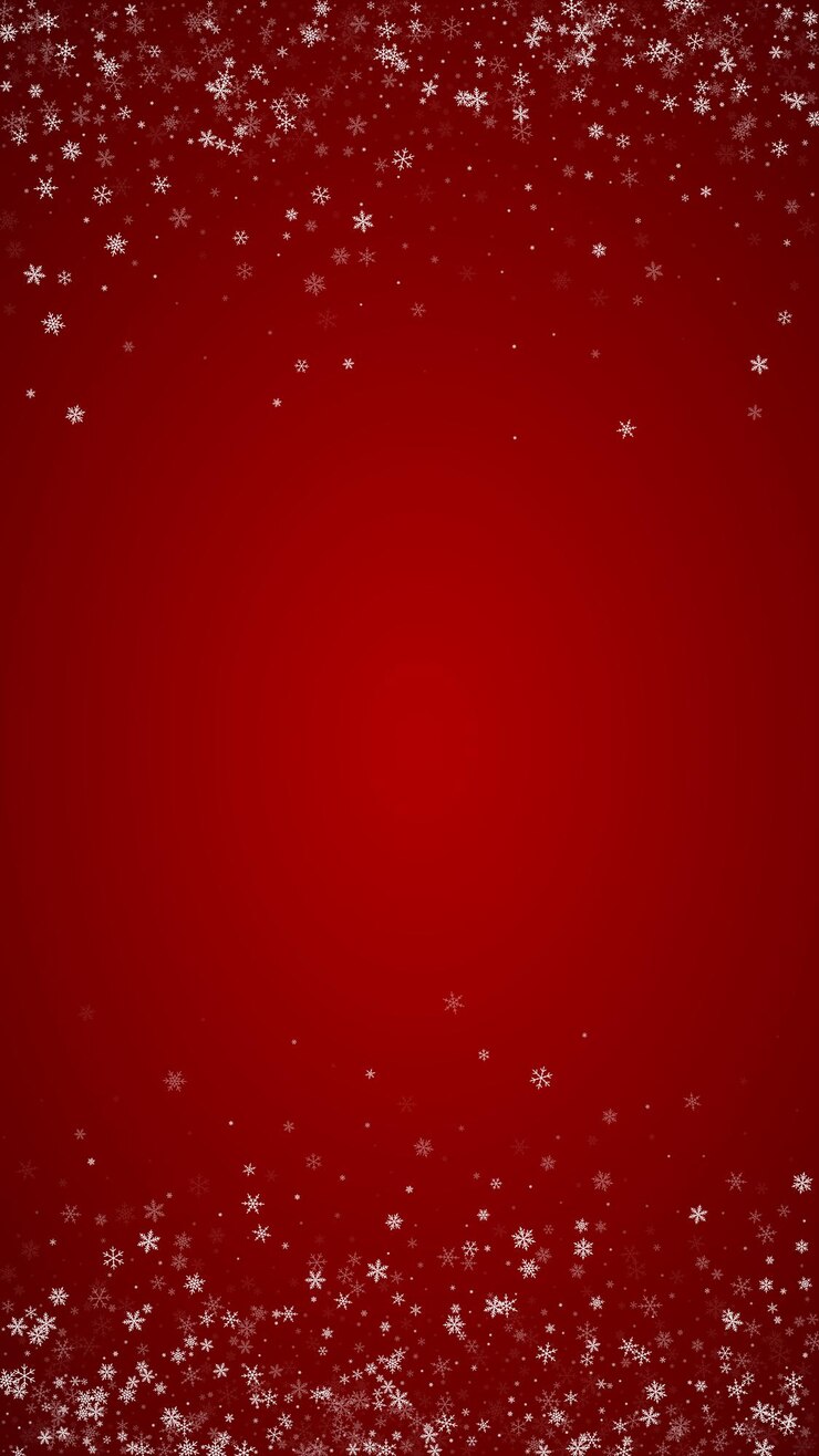 Vector fondo de navidad nevado sutiles copos de nieve voladores y estrellas sobre fondo rojo de navidad delicada navidad nevada dulce ilustración de vector vertical