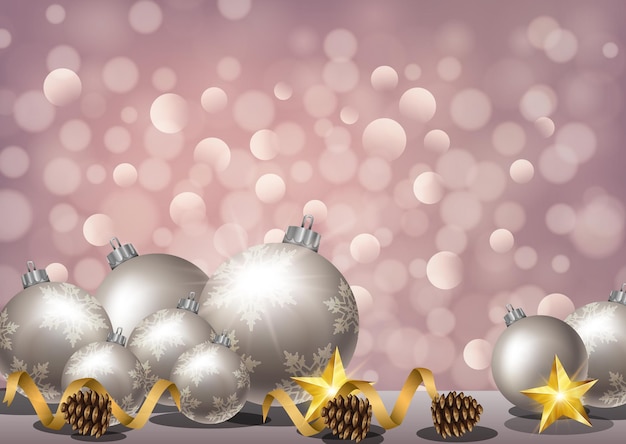 Fondo de navidad oro rosa bokeh