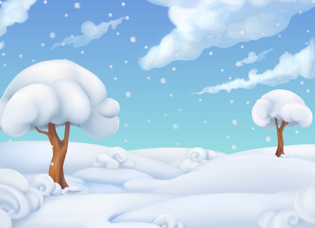 Fondo de Navidad. Paisaje de invierno.