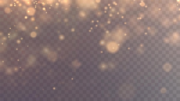 Fondo de Navidad Polvo PNG Polvo de oro brillante mágico Polvo fino brillante Partículas de bokeh