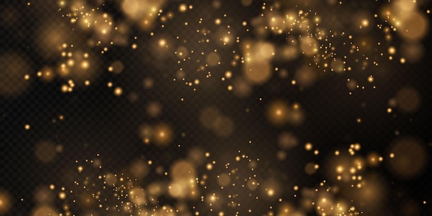 Fondo de Navidad. Polvo PNG. Polvo de oro brillante mágico.
