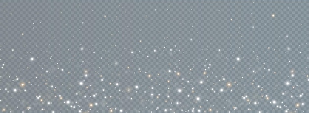 Fondo de Navidad. Polvo polvo luz PNG. Oro brillante mágico y polvo blanco.