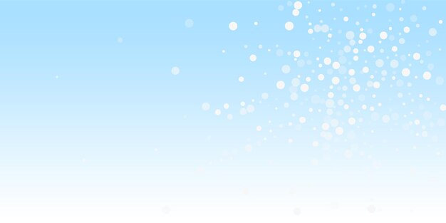 Vector fondo de navidad de puntos blancos. sutiles copos de nieve voladores y estrellas sobre fondo de cielo de invierno. plantilla de superposición de copo de nieve de plata de invierno artístico. magnífica ilustración vectorial.