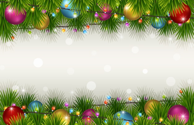 Fondo de Navidad con ramas de abeto