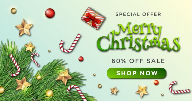 Fondo de navidad realista vector premium