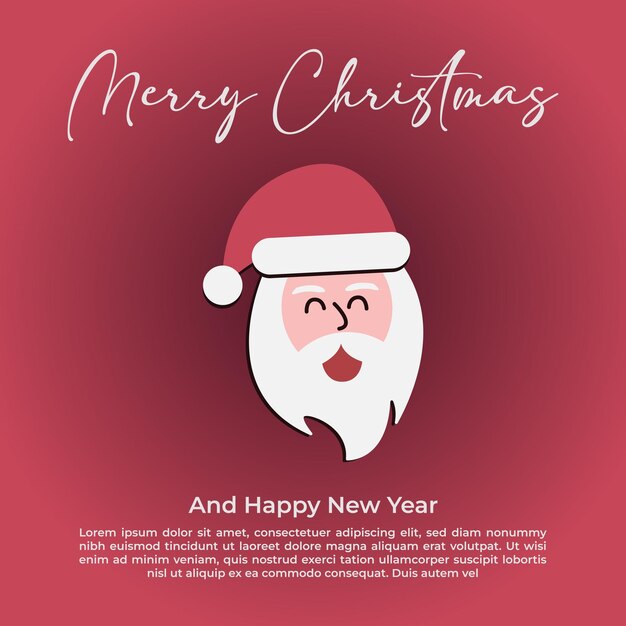 Fondo de Navidad con Santa Claus y las inscripciones Feliz Navidad y Feliz Año Nuevo
