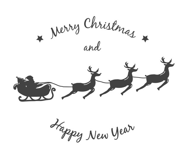 Fondo de Navidad con Santa Claus en trineo.