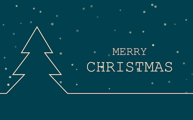 Fondo de Navidad simple creado con trazo como árbol de Navidad con fondo de copo de nieve Banner de Navidad ilustración vectorial banner de ventas Feliz Navidad
