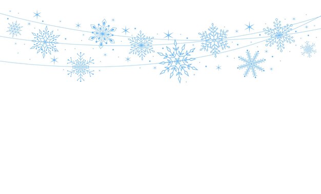 Fondo de Navidad con tarjeta de banner de copos de nieve Ilustración vectorial