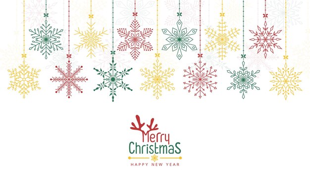 Fondo de Navidad con tarjeta de banner de copos de nieve Ilustración vectorial
