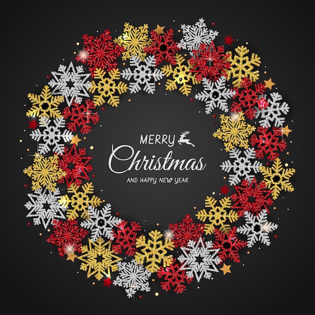 Fondo de Navidad con tarjetas de felicitación de Navidad y Feliz Año Nuevo